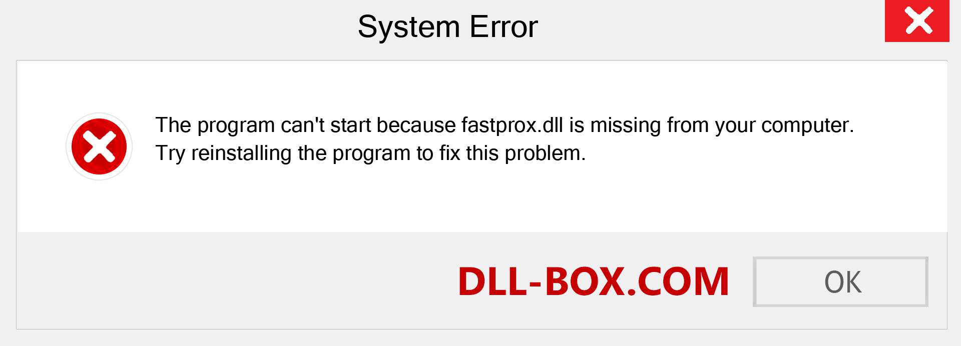  fastprox.dll file is missing?. Download for Windows 7, 8, 10 - Fix  fastprox dll Missing Error on Windows, photos, images